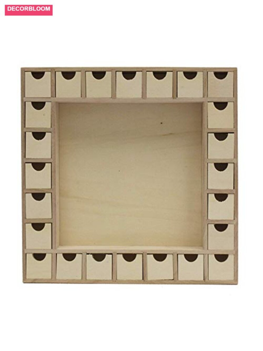 13 Inch Wooden Advent Calendar Shadow Box with Removable Drawers Unfinished DIY